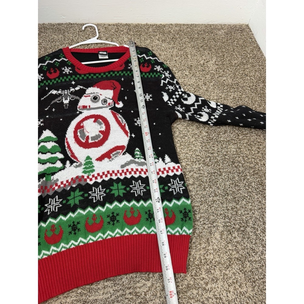 Star Wars BB-8 Ugly Christmas Sweater Men's M Holiday Xmas Black Red - Picture 8 of 8